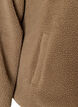 Teddyjakke med rund hals og knapper, Brun, Packshot image number 3