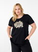 T-skjorte med motiv, Black w. Flower, Model image number 0