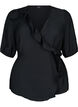 wrap Bluse i viskose med 1/2 ermer, Black, Packshot image number 0