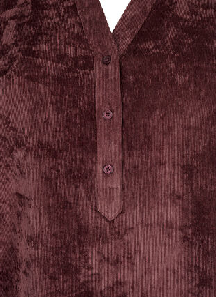 Fløyelskjole med 3/4-ermer og knapper, Fudge, Packshot image number 2
