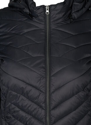 Lang quiltet jakke, Black, Packshot image number 2