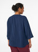 Bluse med 3/4 ermer, Bl&aring;, Model image number 2