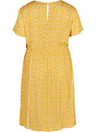 Kjole med korte ermer, Yellow Branch, Packshot image number 1