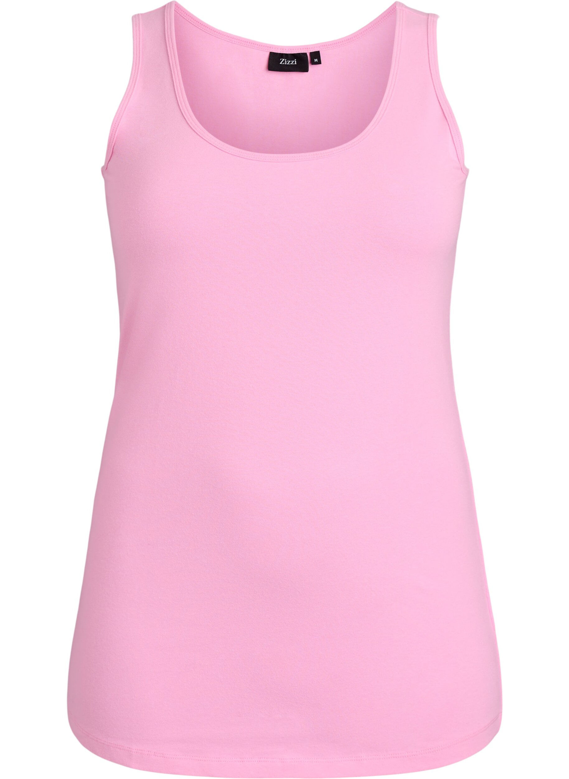 Ensfarget basic topp i bomull