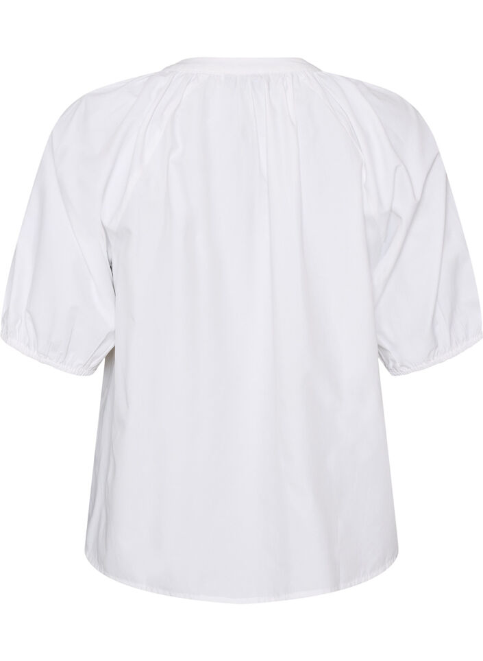 Skjortebluse med knappelukking og knytebelte, Hvit, Packshot image number 1