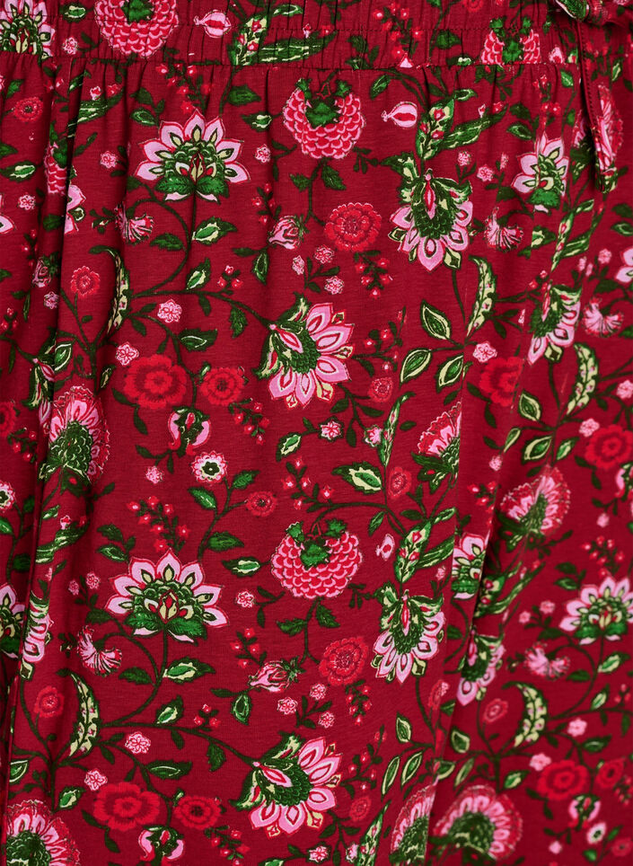 Bomulls pyjamasbukser med trykk, R&oslash;d, Packshot image number 2