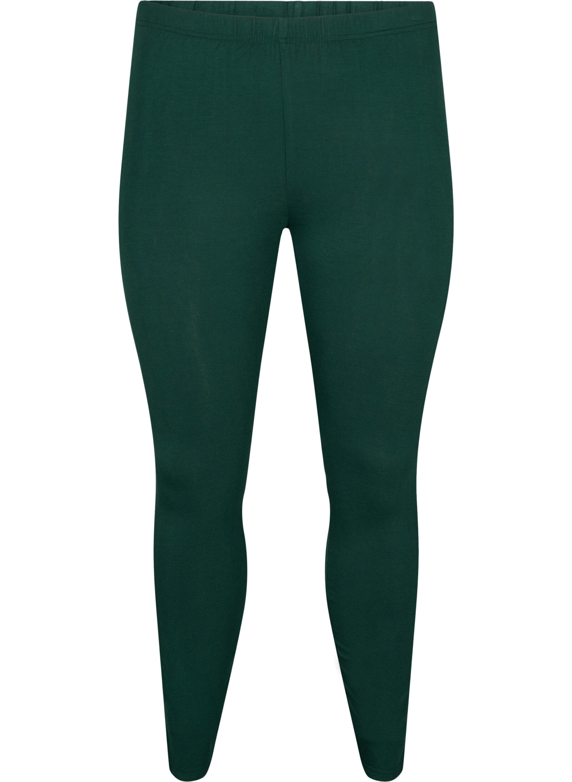Zizzi Basis leggings i viskose, Gr&oslash;nn, Packshot image number 0