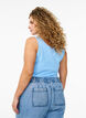 Ensfarget basic topp i bomull, Blå, Model image number 2