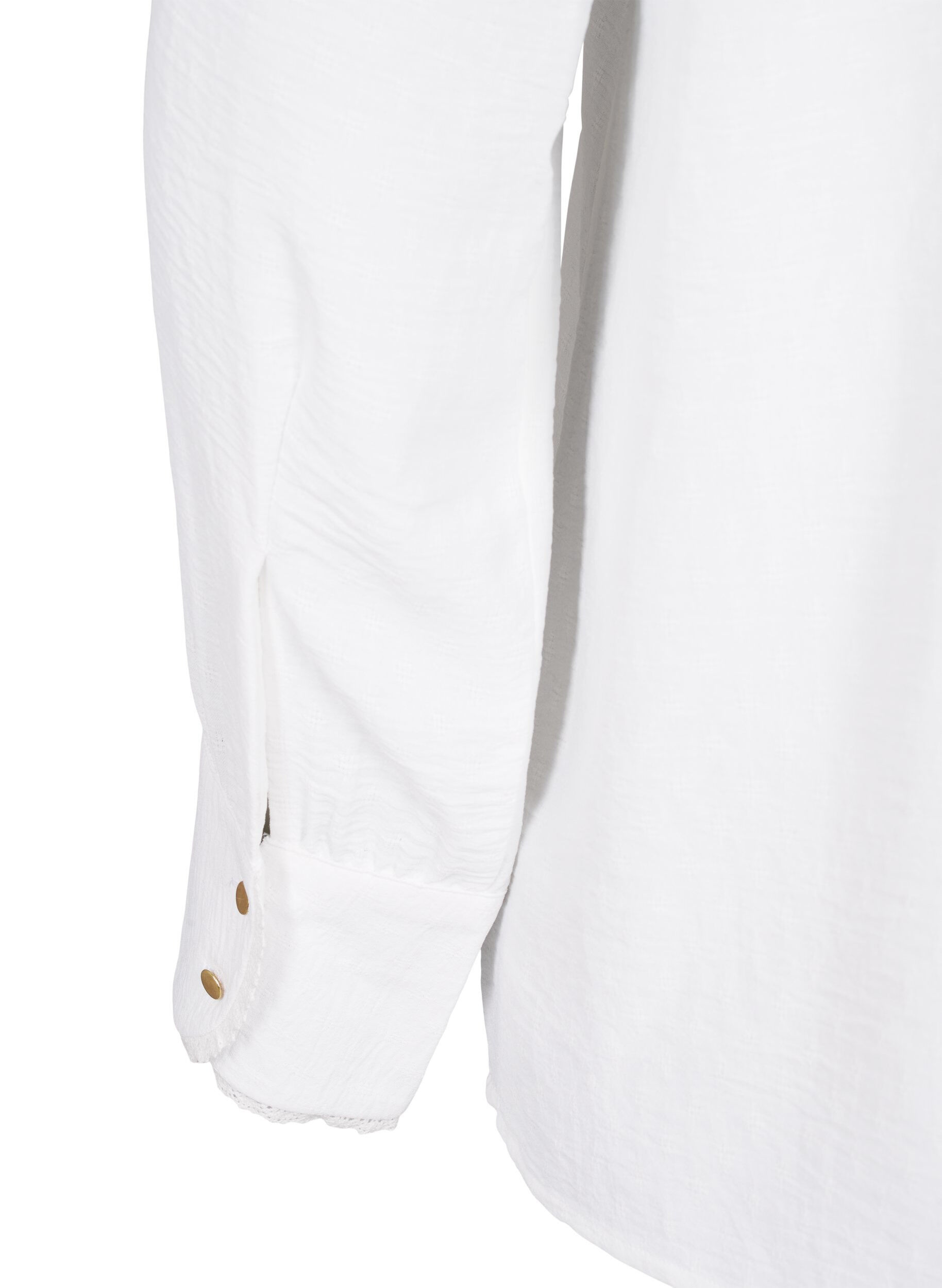 Zizzi Langermet bluse med tekstur, Bright White, Packshot image number 3