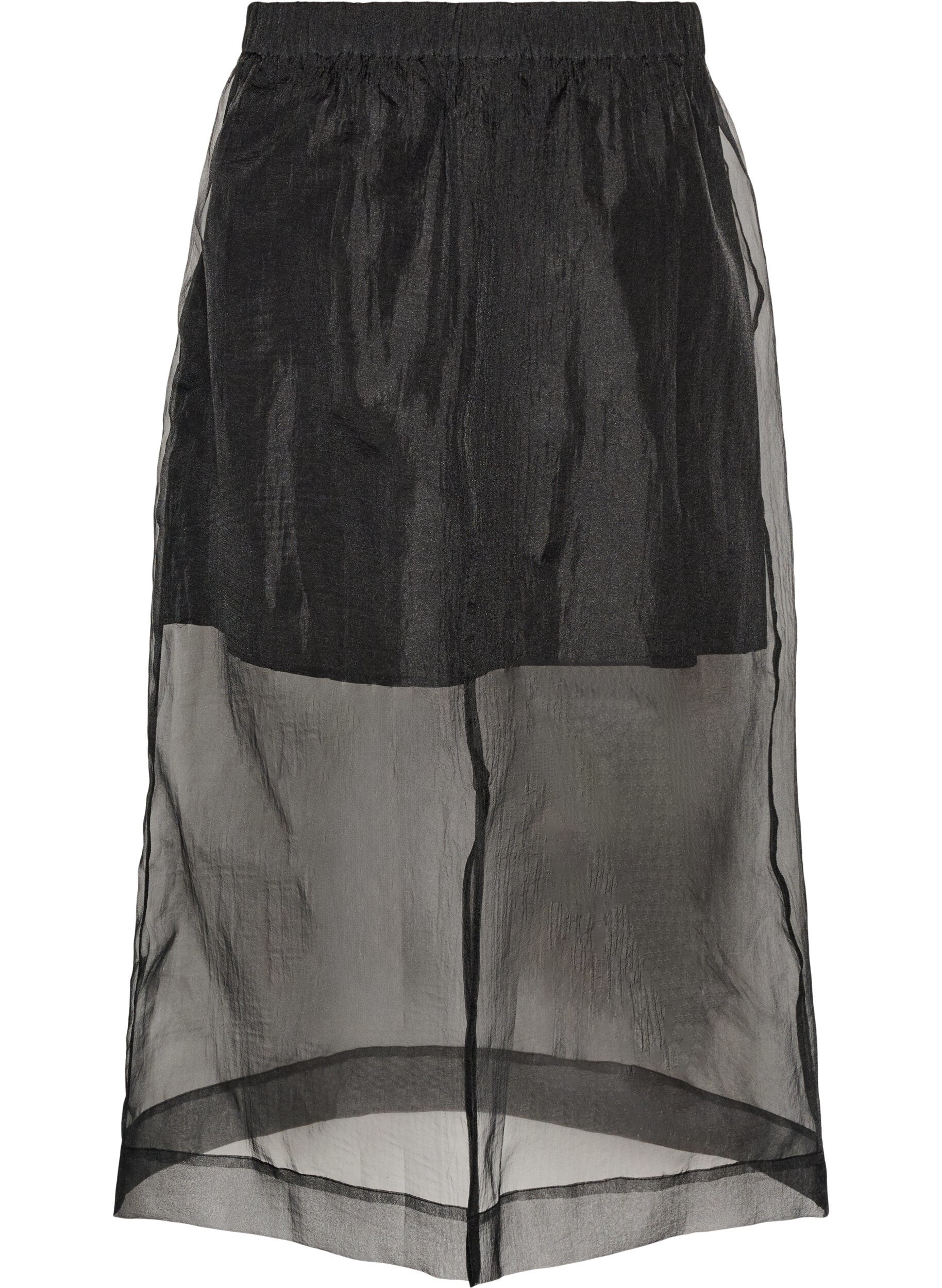 ZizziLangt skj&oslash;rt med organza-utseende, Svart, Packshot image number 1