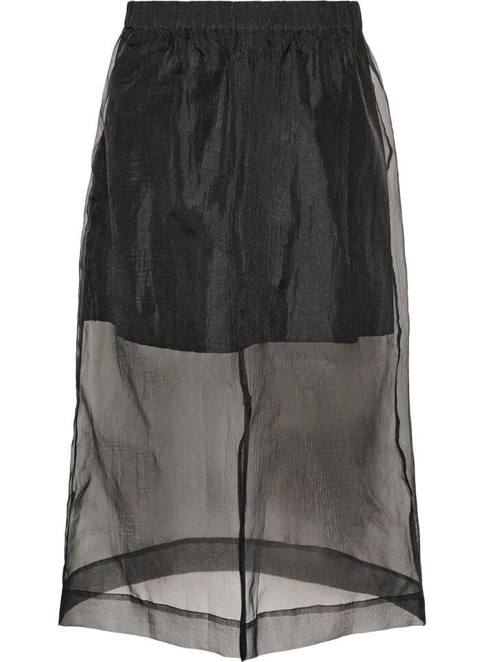 Langt skj&oslash;rt med organza-utseende, Svart, Packshot image number 1