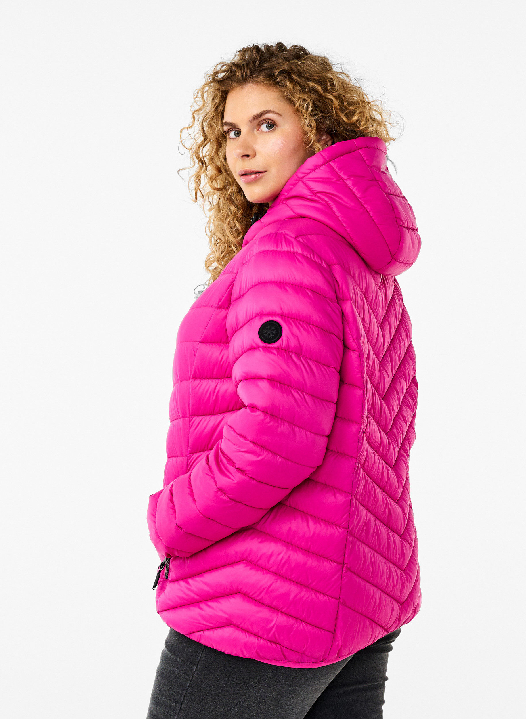 ZizziLett jakke med hette, Rosa, Model image number 2