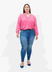 Super slim Amy jeans med høyt liv, Lt blue Denim, Model