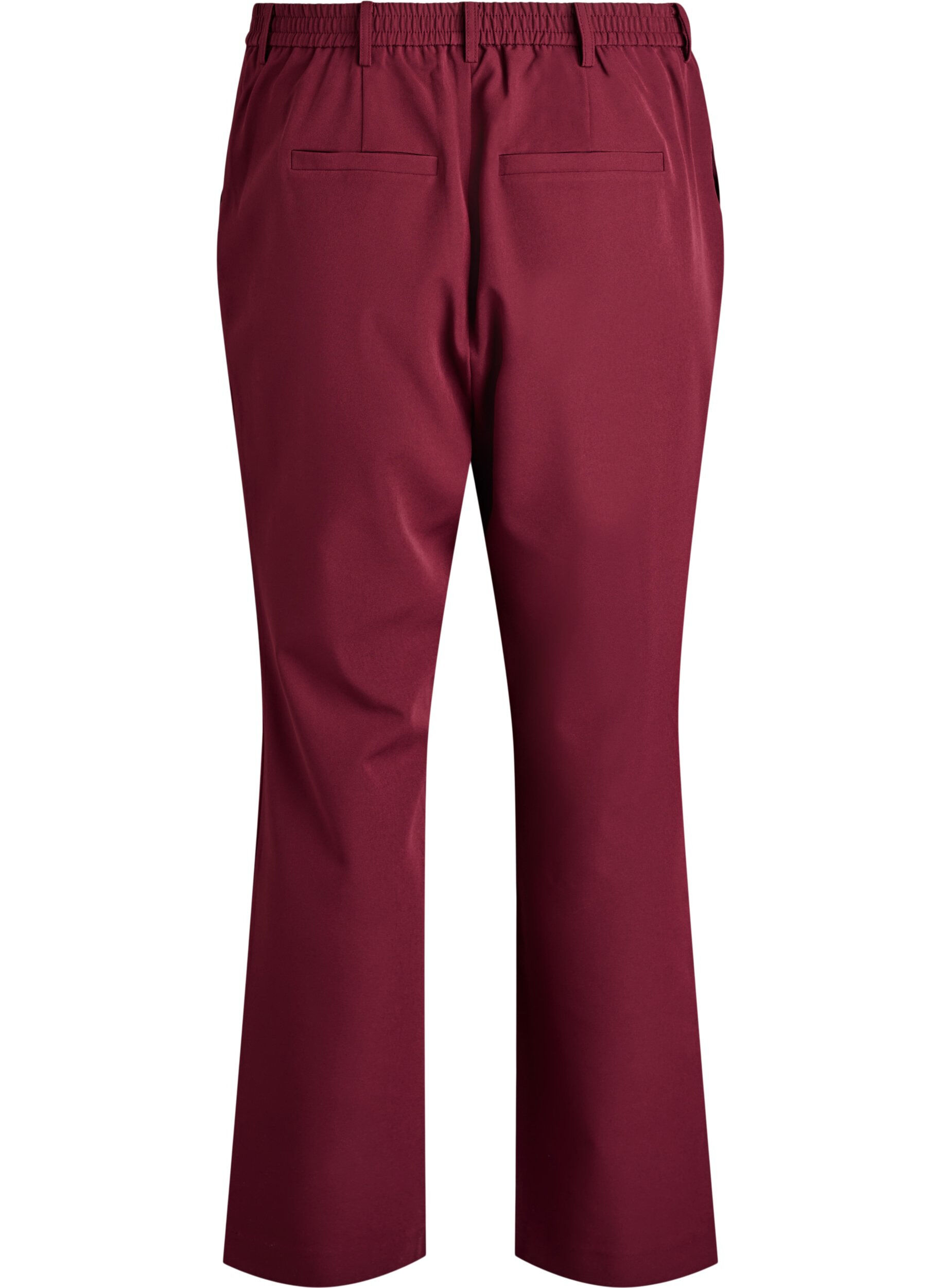 ZizziBukser med lommer og straight fit ben, R&oslash;d, Packshot image number 1