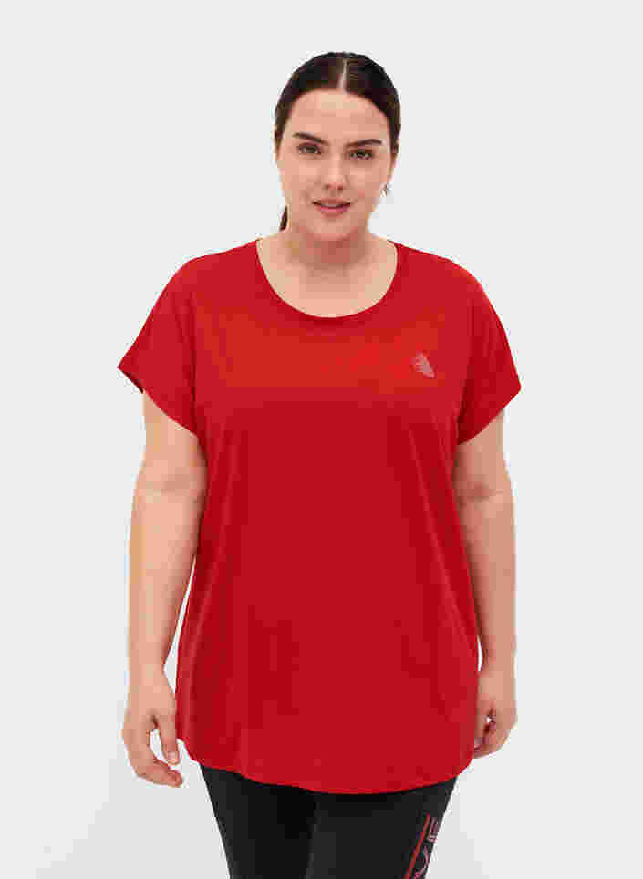 Ensfarget T-skjorte til trening, Haute Red, Model