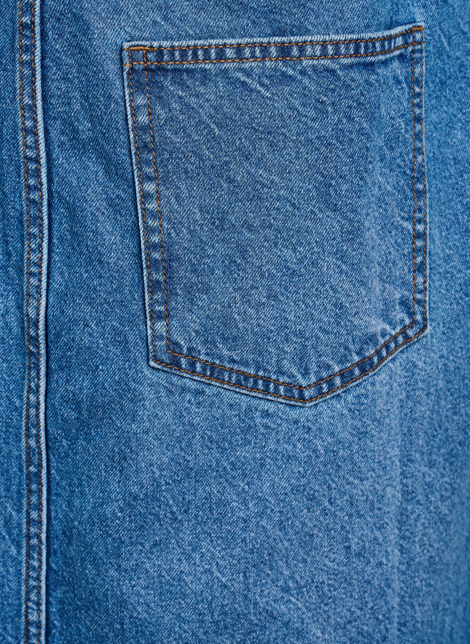 Zizzi Denim selekjole i midi-lengde, Blue Denim, Packshot image number 3