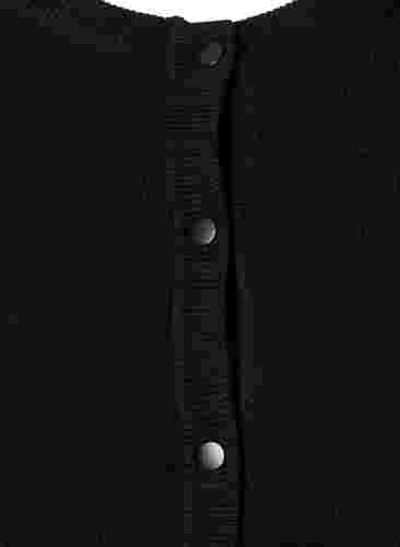 Ribbet cardigan med knappelukking, Black, Packshot image number 2