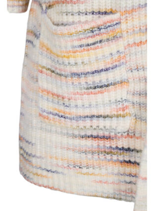 Melert strikket cardigan med cropped ermer, Multi Color, Packshot image number 3