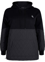 Hettegenser med vattering, Black