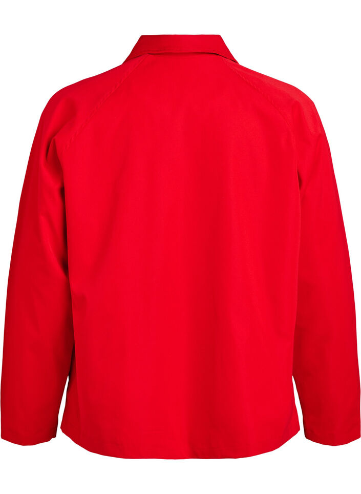 Kort trenchcoat med lommer, Rød, Packshot image number 1