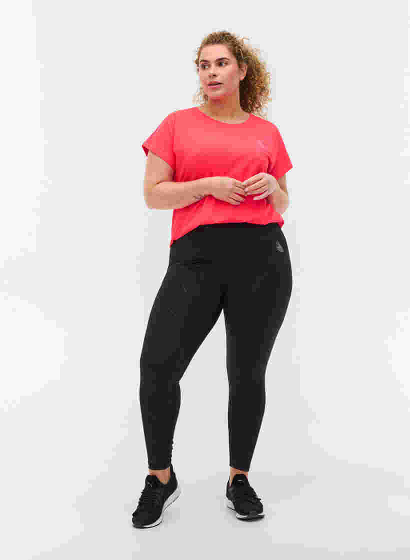 Ensfarget t-skjorte til trening, Diva Pink, Model image number 2