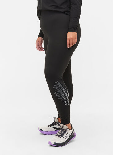 Treningstights med refleksmønster, Black w. Reflex, Model image number 2