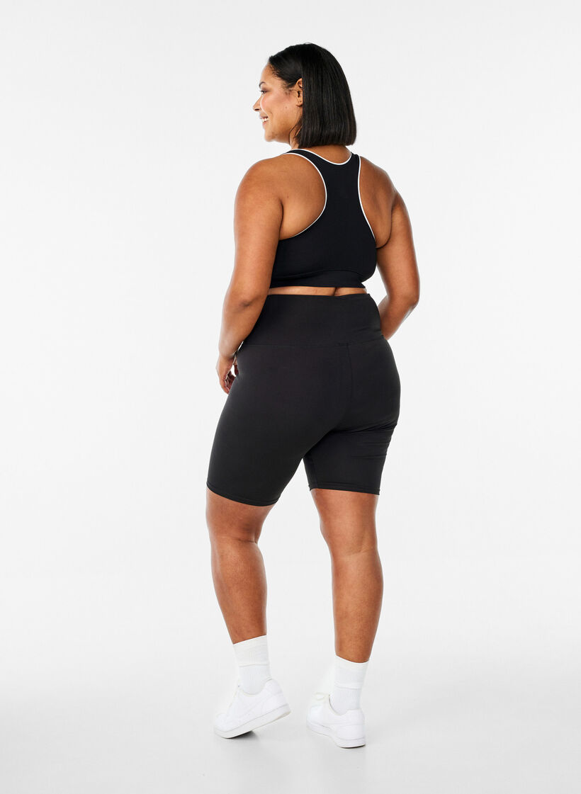 Tettsittende treningsshorts, Black, Model