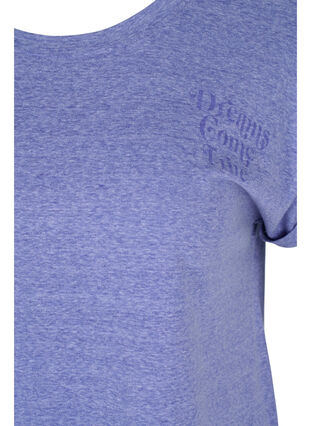 Melert T-skjorte i bomull, Dazzling Blue Mel, Packshot image number 2