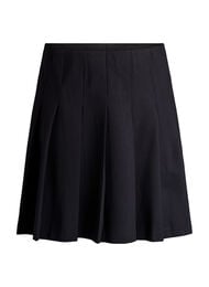 Kort plissert skjørt med elastisk midje, Black