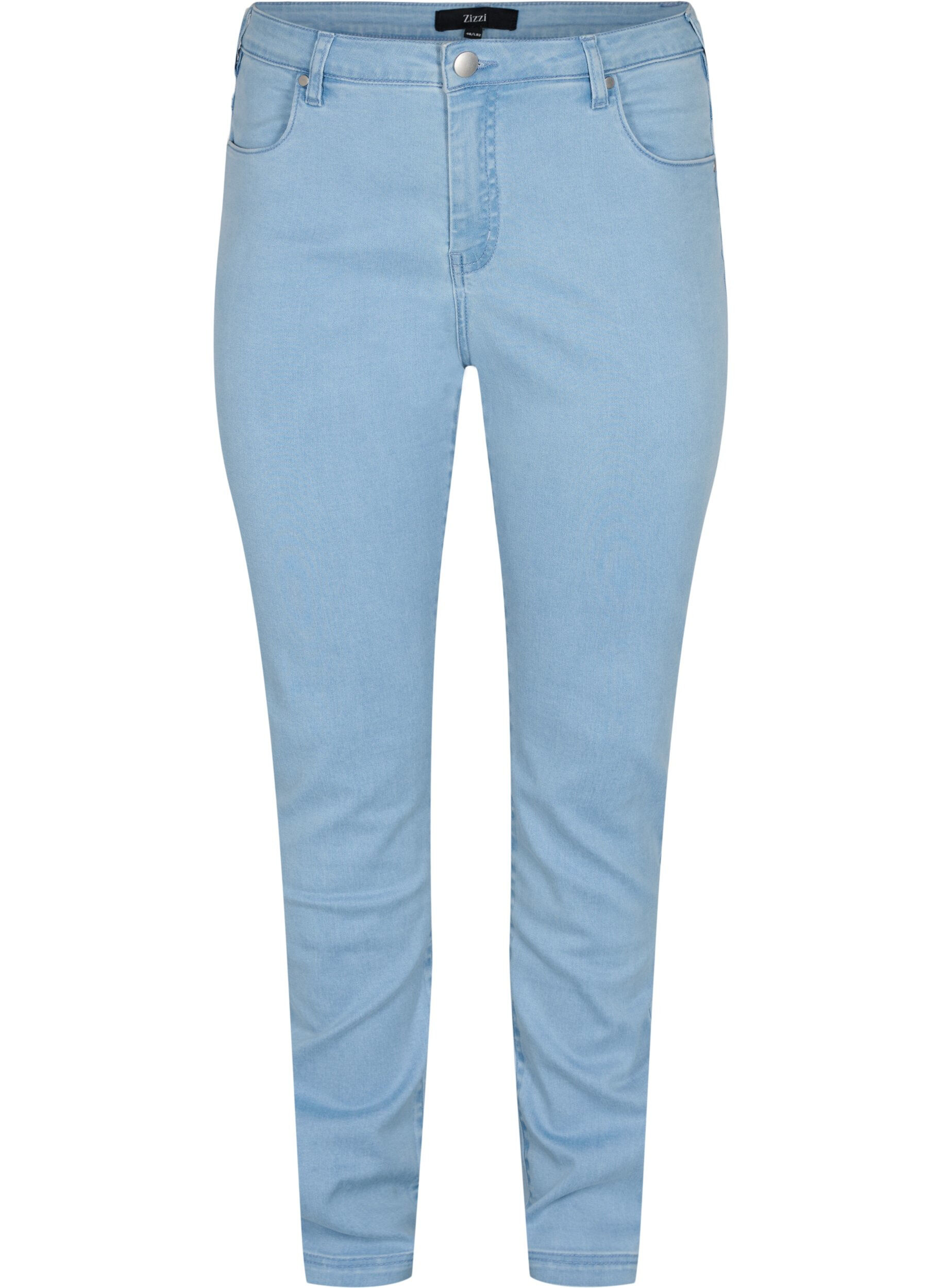 ZizziSlim fit Emily jeans med normal h&oslash;yde i livet, Bl&aring;, Packshot image number 0
