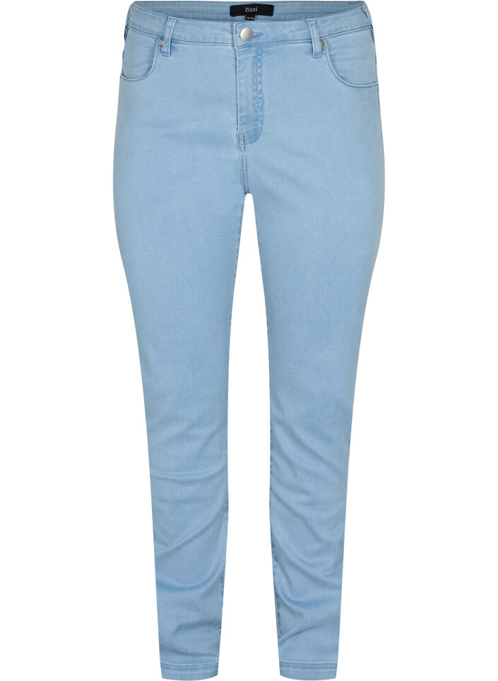 Slim fit Emily jeans med normal h&oslash;yde i livet, Bl&aring;, Packshot image number 0