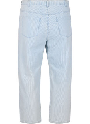 Straight jeans med ankellengde, Light Blue Stripe, Packshot image number 1