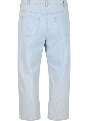 Zizzi Straight jeans med ankellengde, Light Blue Stripe, Packshot image number 1