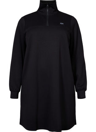 Kjole med høy hals, Black, Packshot image number 0