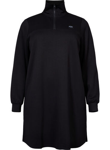 Kjole med høy hals, Black, Packshot image number 0
