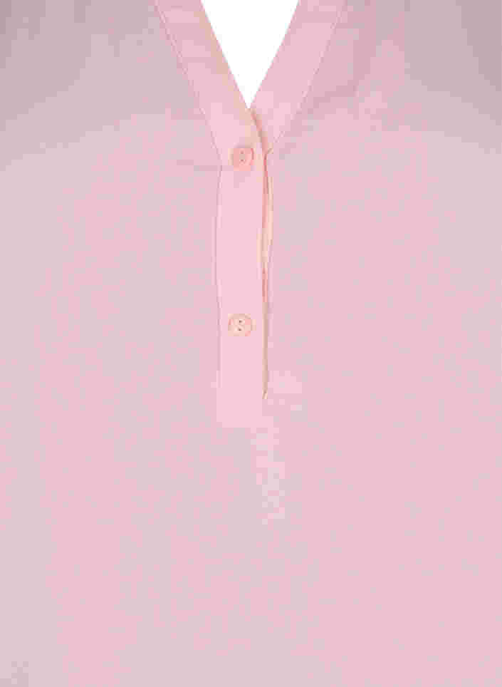 Langermet bluse med V-hals, Strawberry Cream, Packshot image number 2