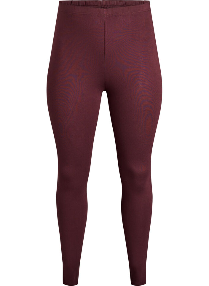Basis leggings i viskose, M&oslash;rk Bordeaux, Packshot image number 0