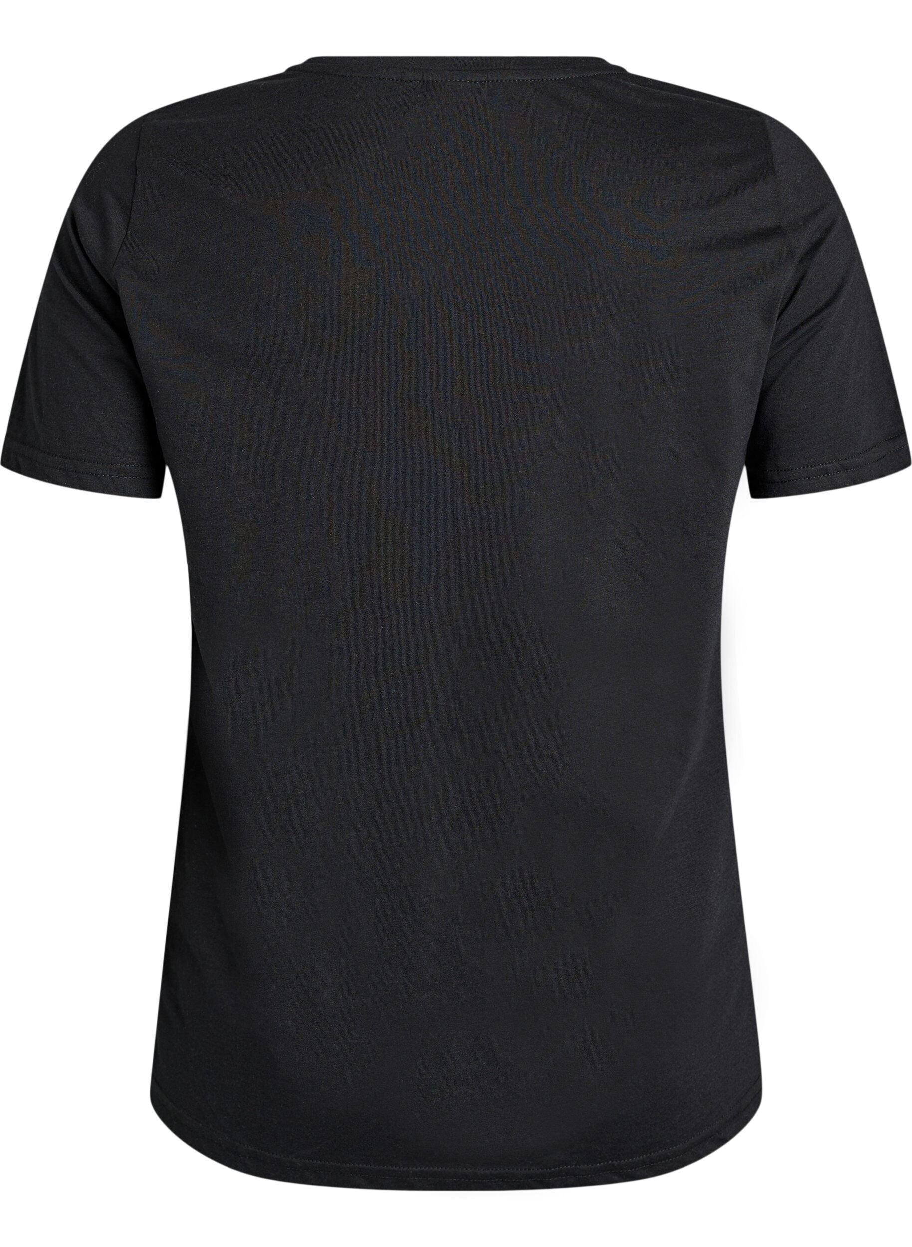 ZizziT-skjorte med trykk, Svart, Packshot image number 1