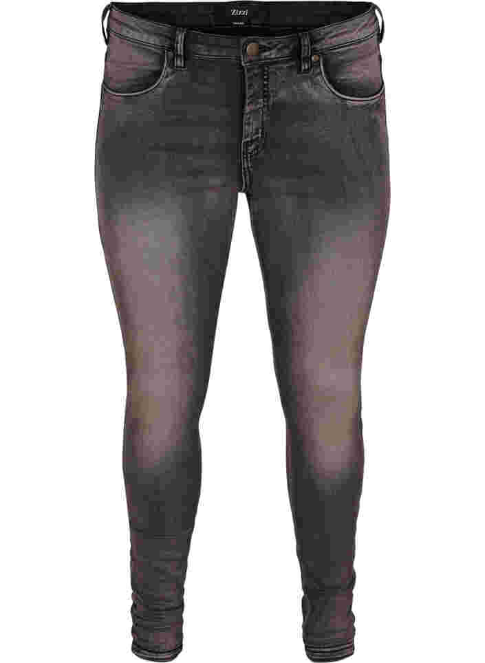 Super slim Amy jeans med høyt liv, Dk Grey Denim, Packshot image number 0
