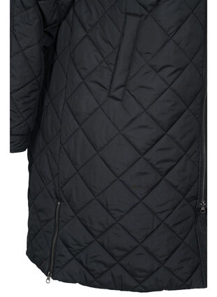 Quiltet jakke med lommer og splitt, Black, Packshot image number 3