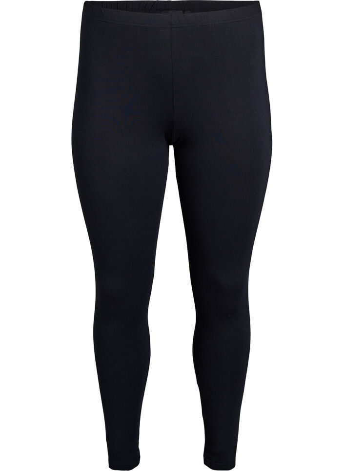 Ankellange leggings i viskose, Svart, Packshot image number 0