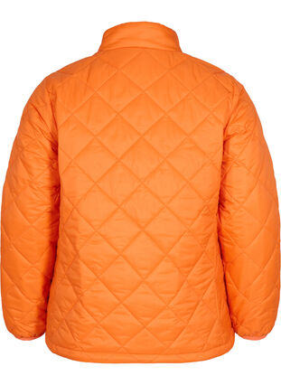 Quiltet lett jakke med glidelås og lommer, Mandarin Orange, Packshot image number 1