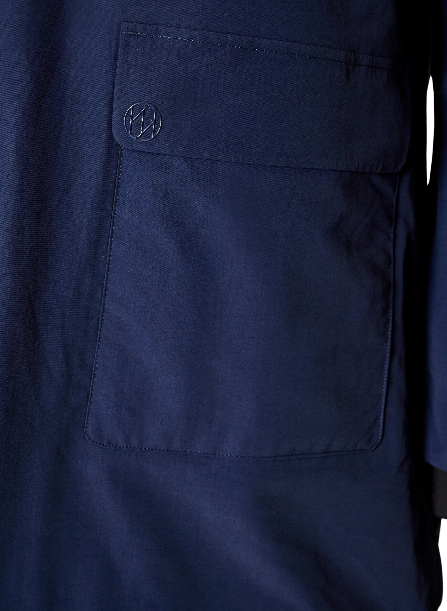 ZizziVanntett parkas med hette, Bl&aring;, Packshot image number 3