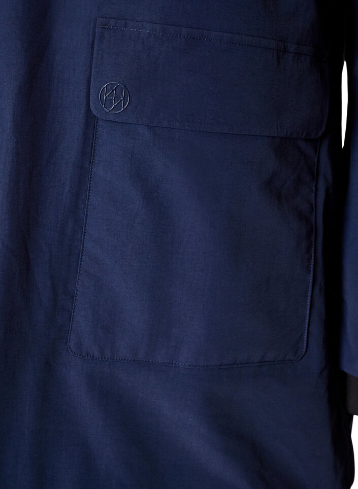 Vanntett parkas med hette, Bl&aring;, Packshot image number 3
