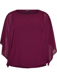 Chiffonbluse med ballongeffekt, Lilla