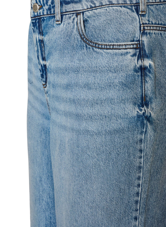 Kiana jeans med straight fit og h&oslash;y midje, Bl&aring;, Packshot image number 2