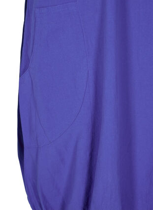 Kortermet kjole i bomull, Dazzling Blue, Packshot image number 3