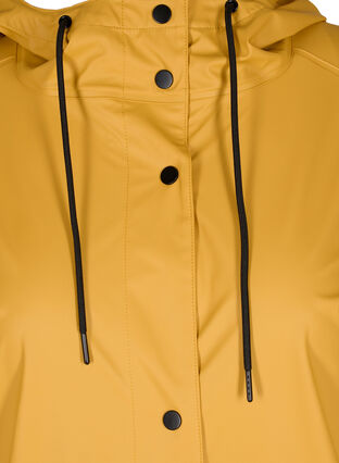 Regnjakke med hette og knappelukking, Spruce Yellow, Packshot image number 2