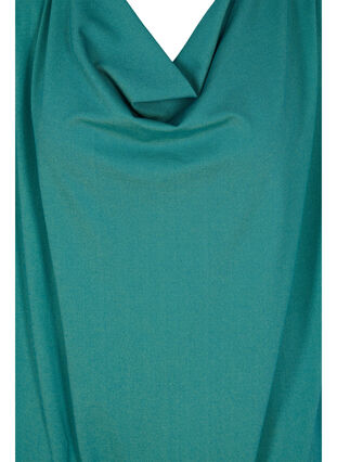 Ensfarget tunika med 3/4-ermer, Teal Green Melange, Packshot image number 2