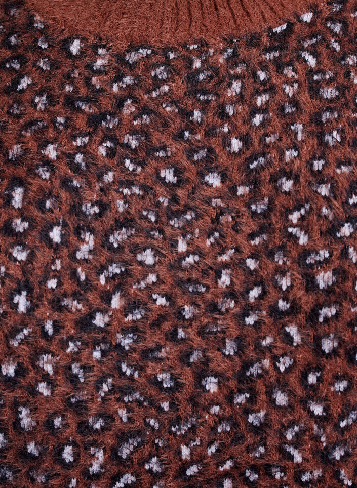 Strikkeplagg med dyretrykk og fluffy finish, Mahogany Comb, Packshot